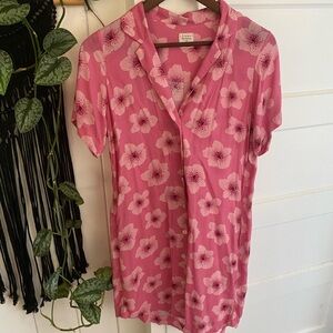 Lokahi Swimwear Pink Aurora Aloha Shirt Dress